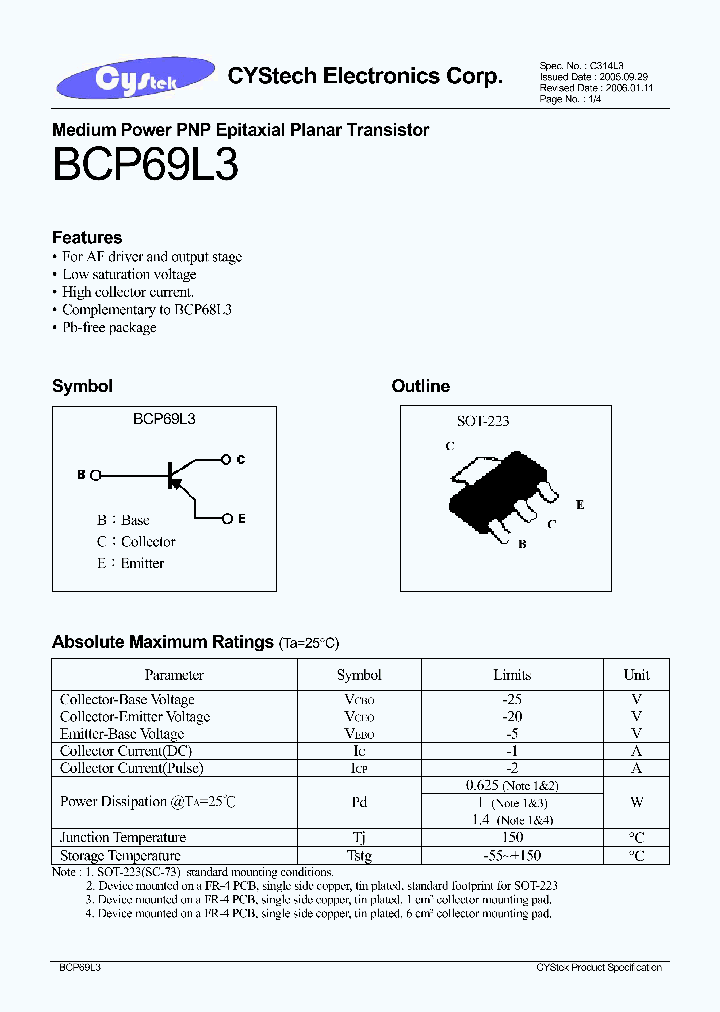 BCP69L3_5717385.PDF Datasheet
