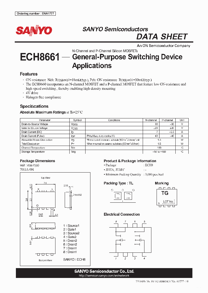 ECH8661_5726416.PDF Datasheet