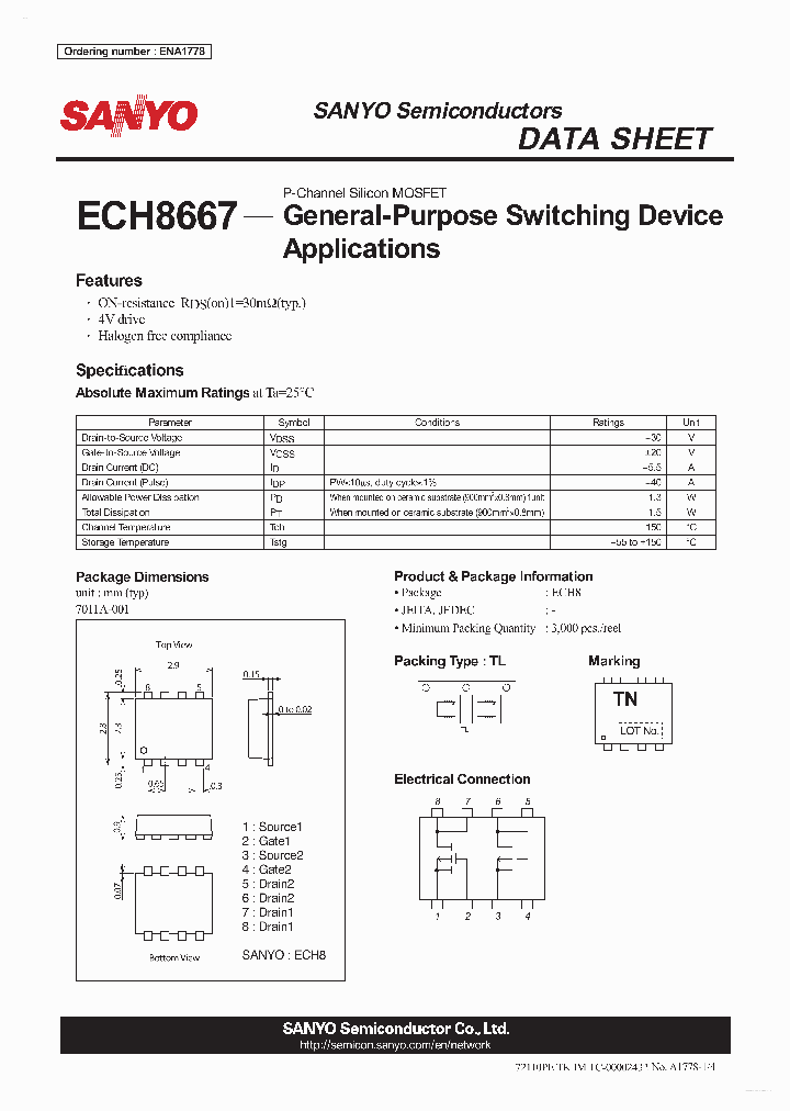 ECH8667_5726419.PDF Datasheet