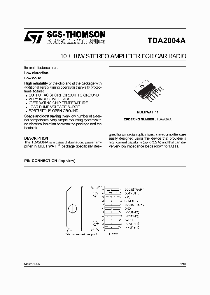 TDA2004A_5731570.PDF Datasheet Download --- IC-ON-LINE