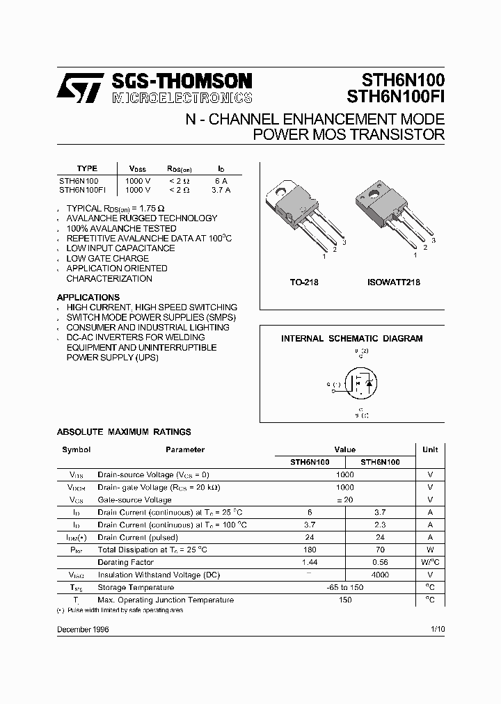 STH6N100_5733694.PDF Datasheet