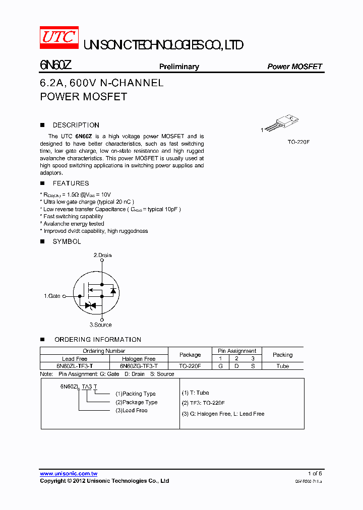 6N60ZL-TF3-T_5769113.PDF Datasheet