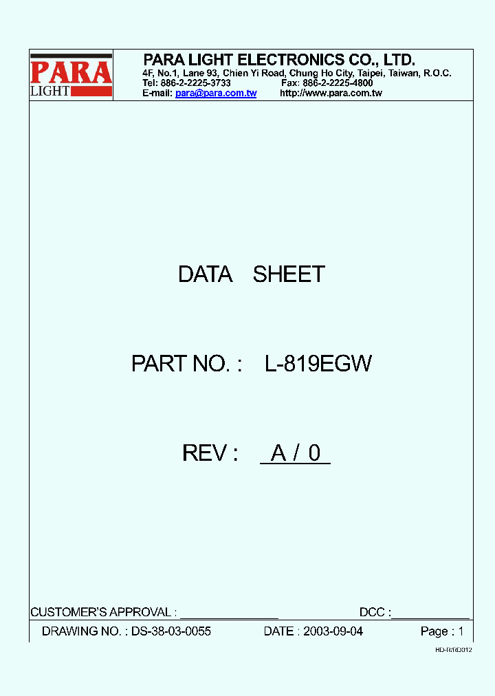 L-819EGW_5771547.PDF Datasheet