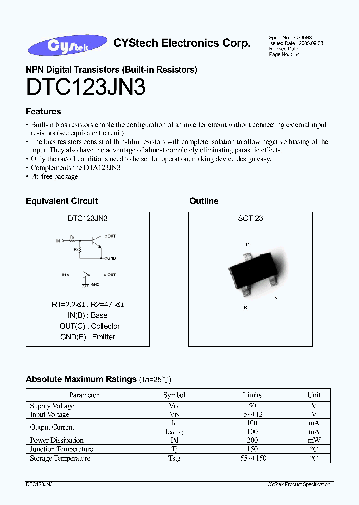 DTC123JN3_5784986.PDF Datasheet