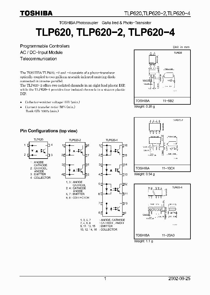 TLP620_5793474.PDF Datasheet Download