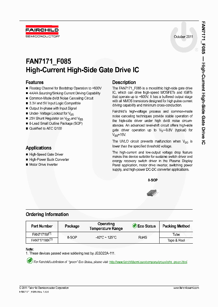 FAN7171MX_5795480.PDF Datasheet