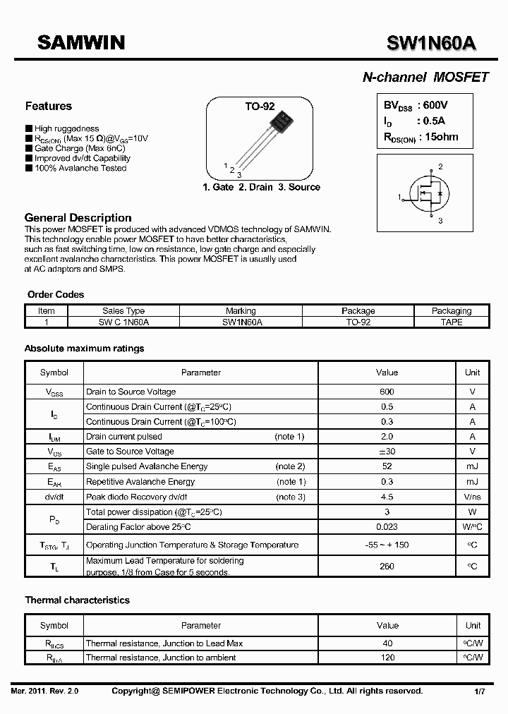 SWC1N60A_5838011.PDF Datasheet