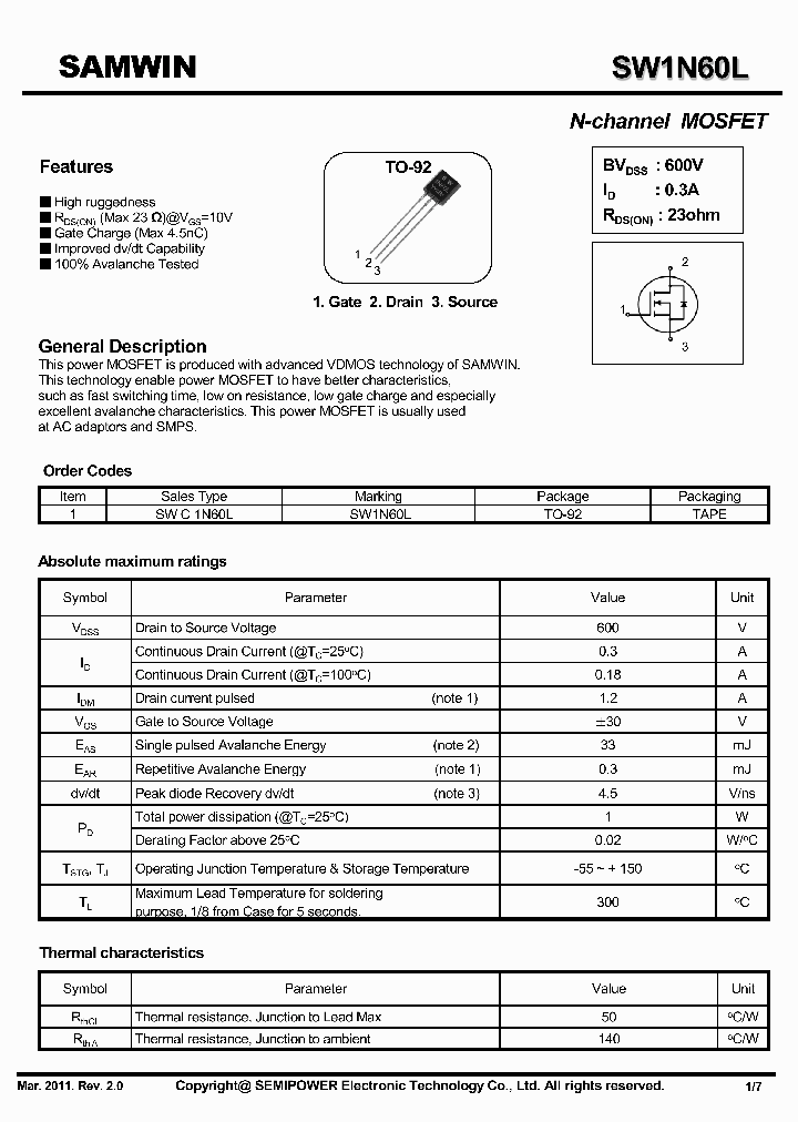 SWC1N60L_5838013.PDF Datasheet