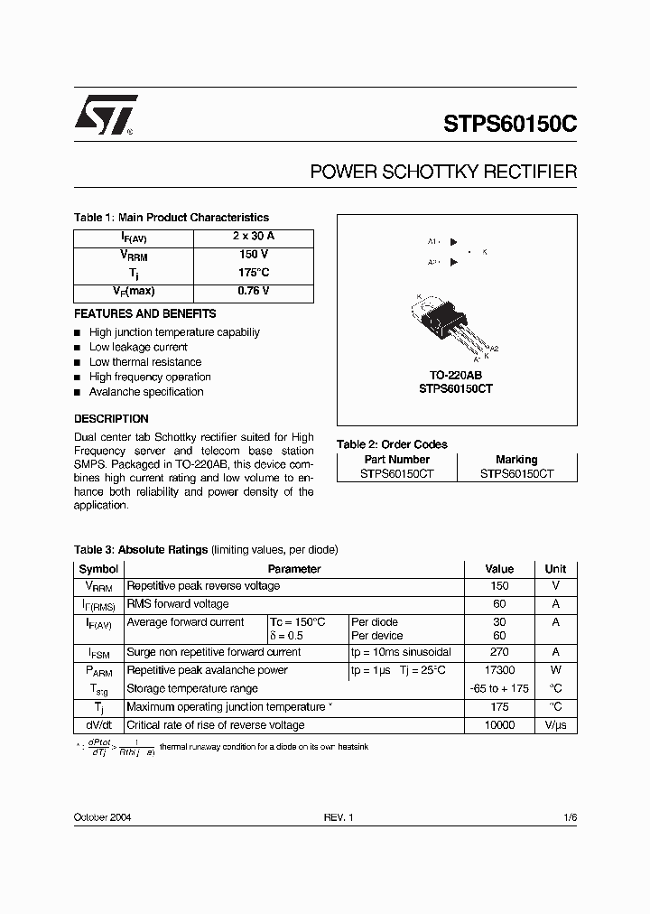 STPS60150CT_5841912.PDF Datasheet