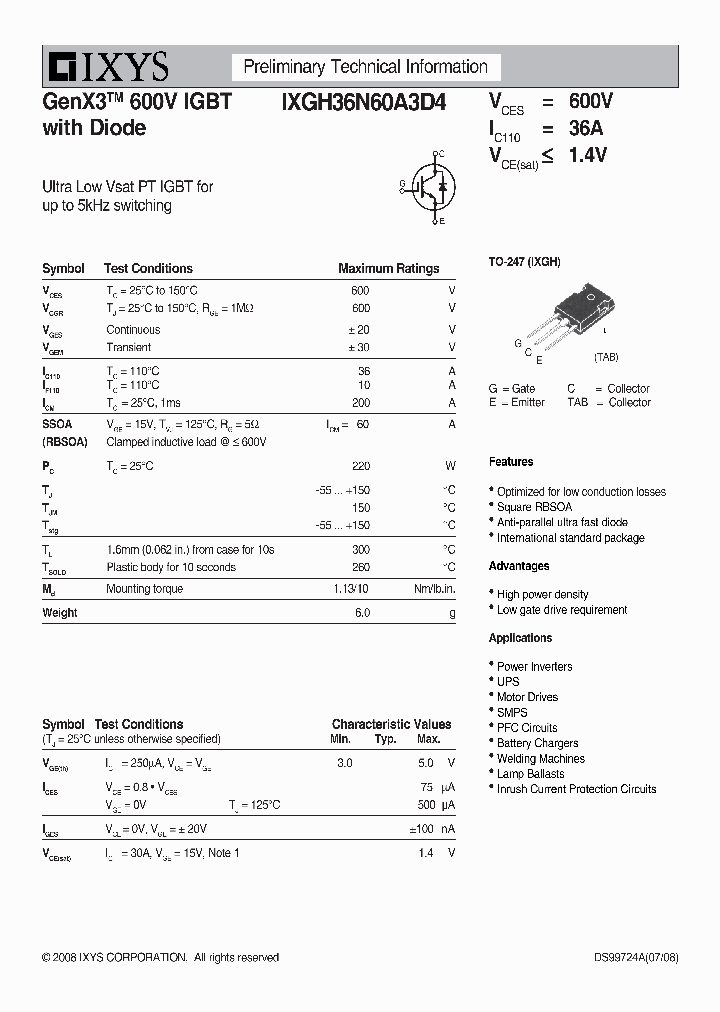 IXGH36N60A3D4_5846723.PDF Datasheet