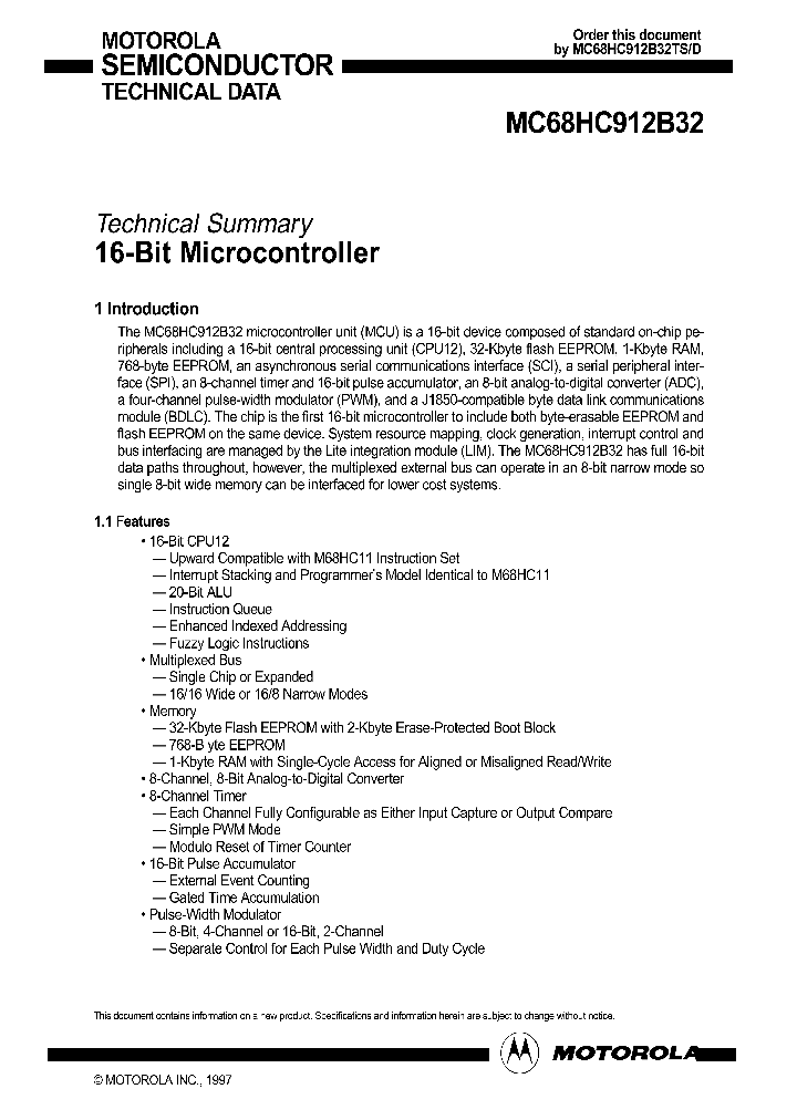 MC68C912B32FU8_5845345.PDF Datasheet
