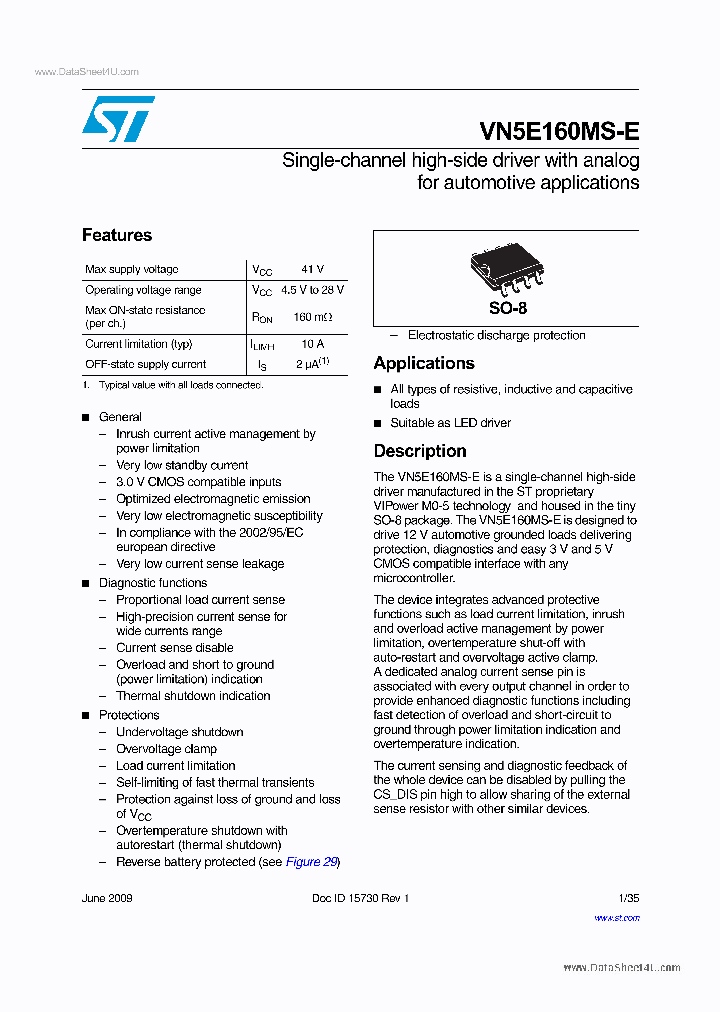 VN5E160MS-E_5853247.PDF Datasheet