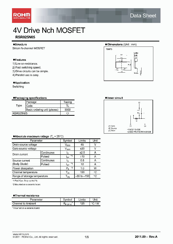 RSR025N05_5856013.PDF Datasheet