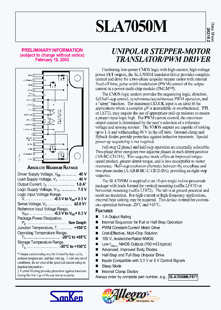 SLA7050MLF_5883702.PDF Datasheet