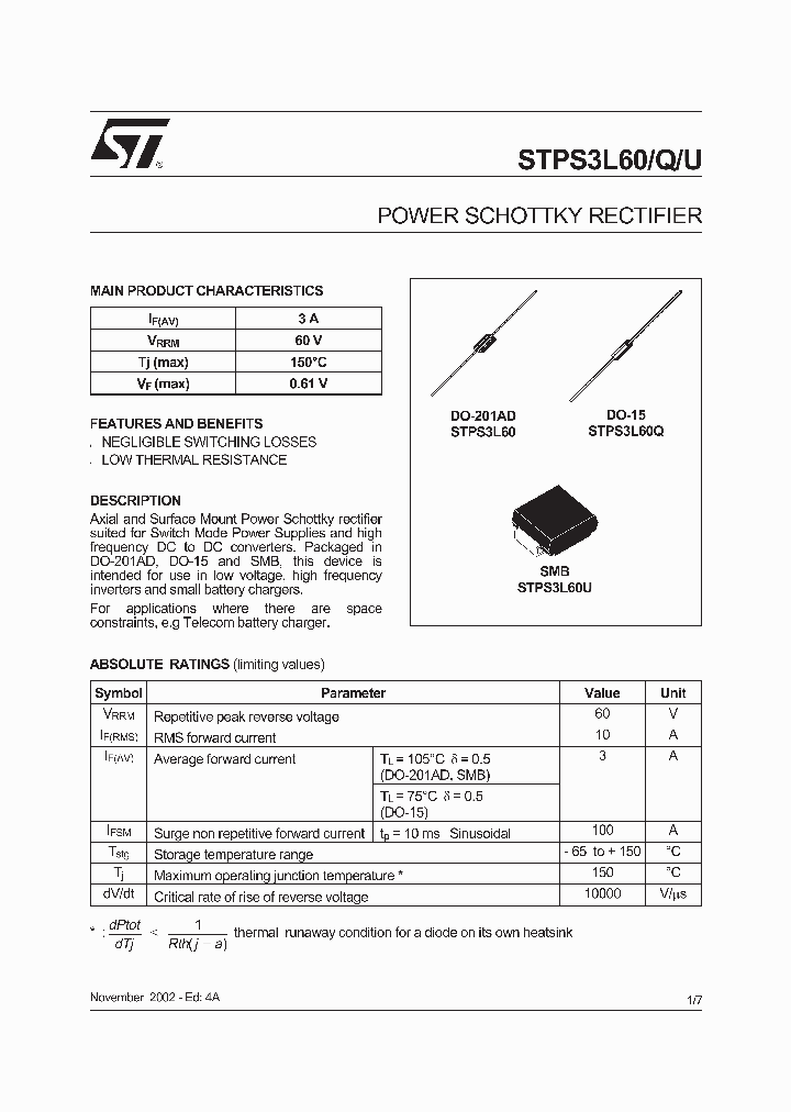 STPS3L60U_5900885.PDF Datasheet