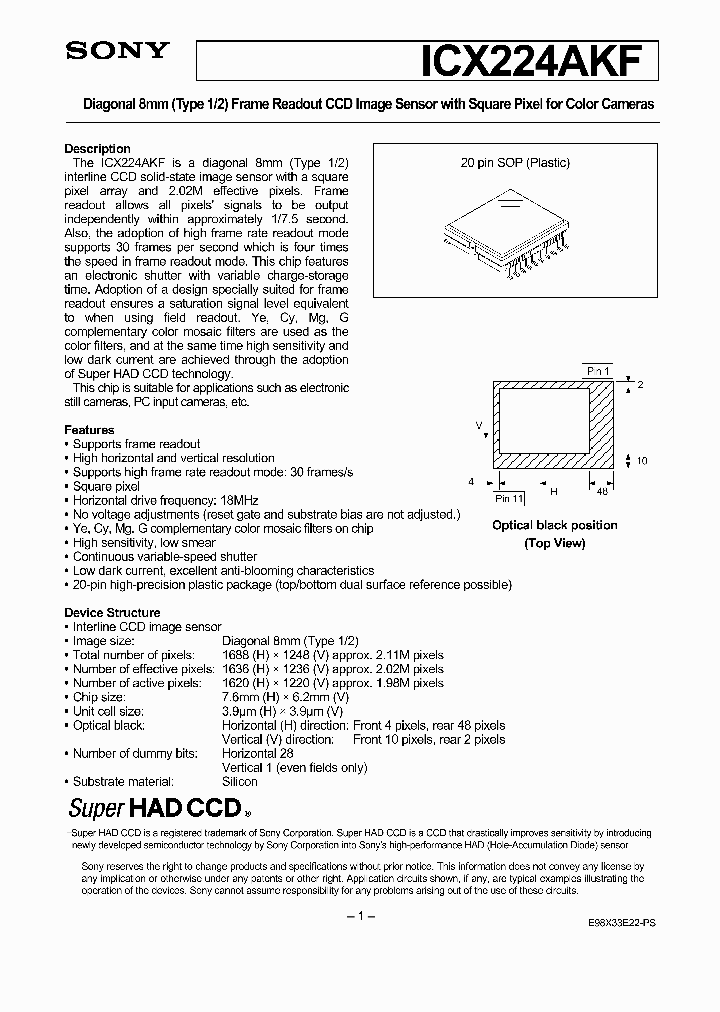 ICX224AKF_5909053.PDF Datasheet