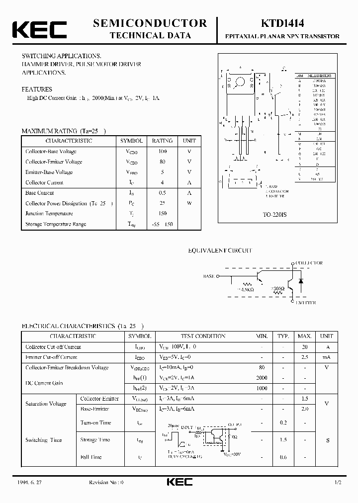 KTD1414_5925786.PDF Datasheet