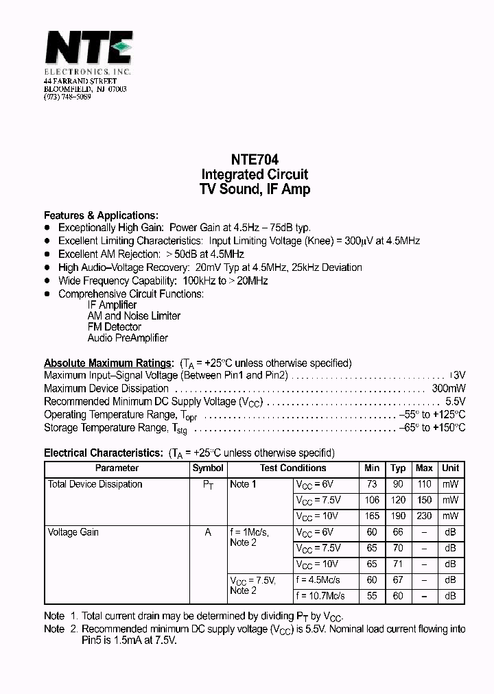 NTE704_5958206.PDF Datasheet