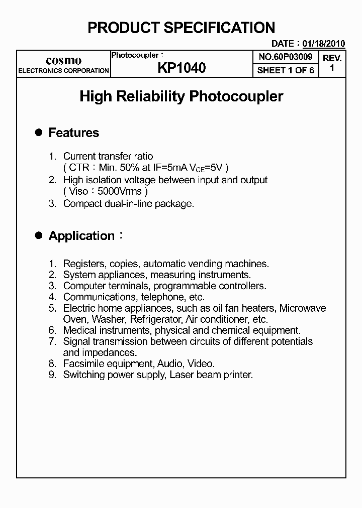 KP104010_5971520.PDF Datasheet Download --- IC-ON-LINE