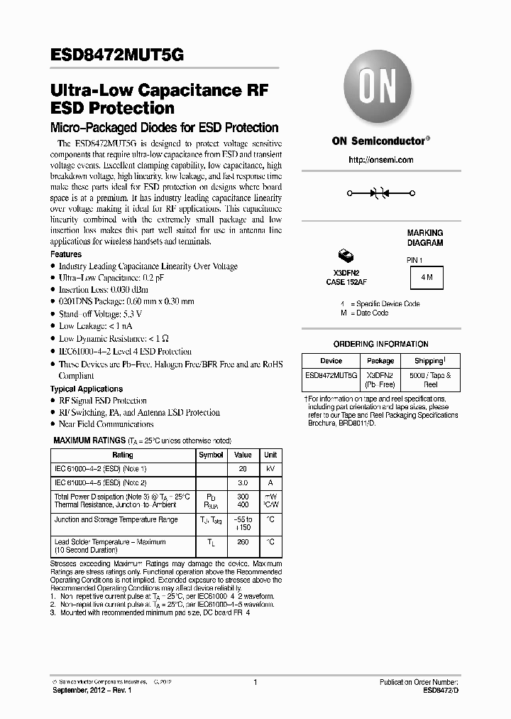 ESD8472MUT5G_5993623.PDF Datasheet Download