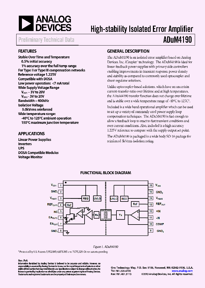 ADUM4190ARIZ_5999360.PDF Datasheet Download