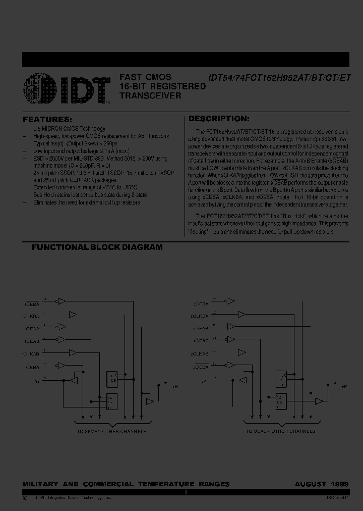 IDT74FCT162H952ETPF_6003900.PDF Datasheet