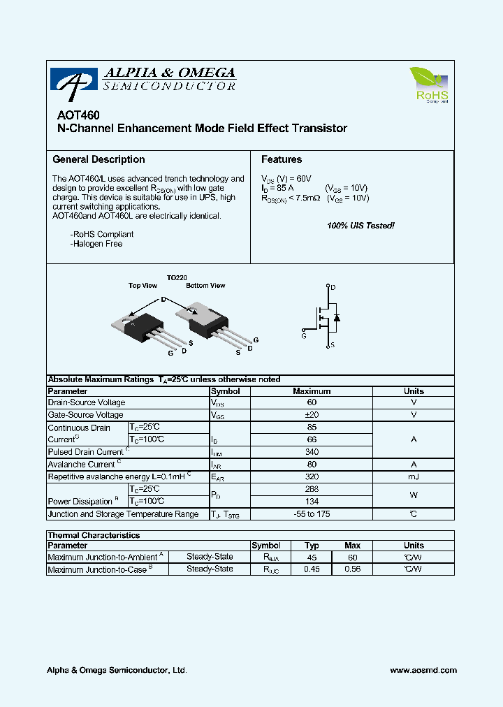 AOT46012_6060919.PDF Datasheet