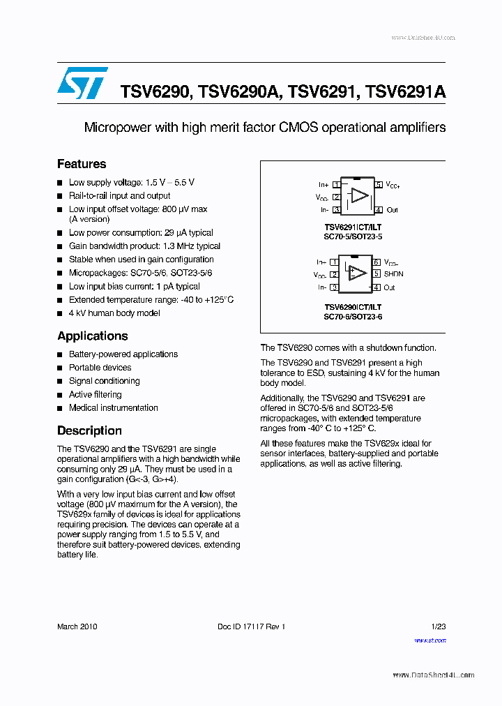 TSV6290_6137433.PDF Datasheet