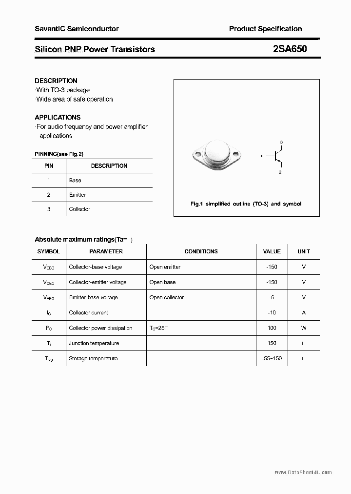 2SA650_6140695.PDF Datasheet