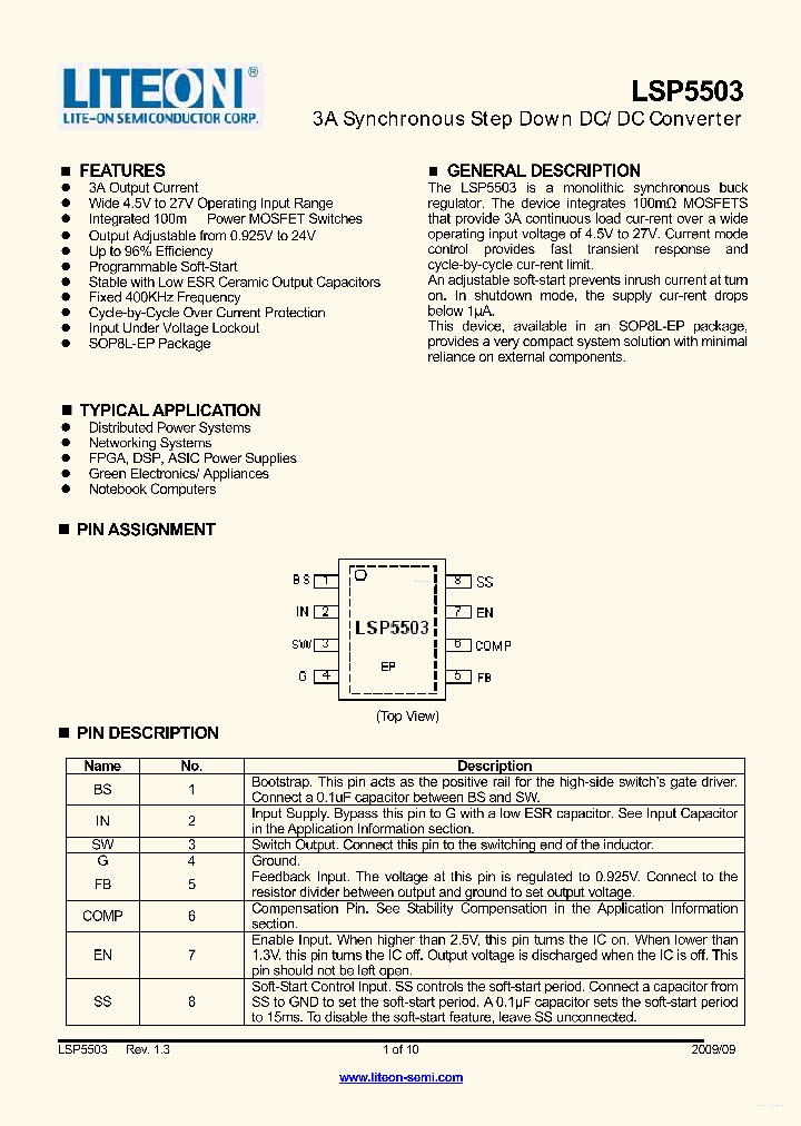 LSP5503_6157556.PDF Datasheet Download --- IC-ON-LINE