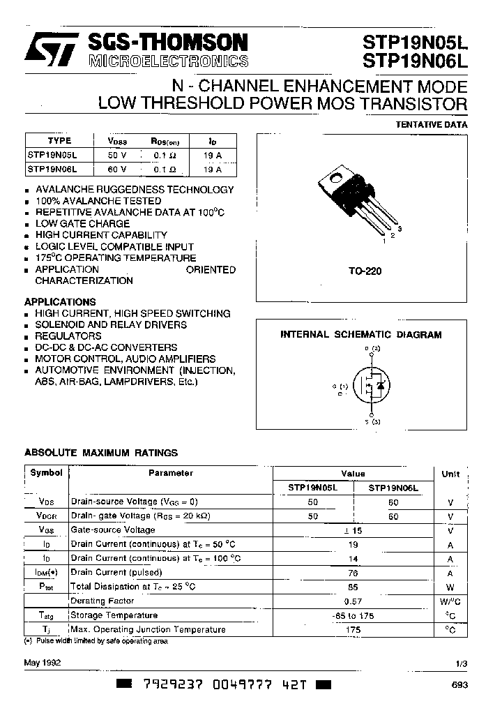 STP19N05L_6162629.PDF Datasheet