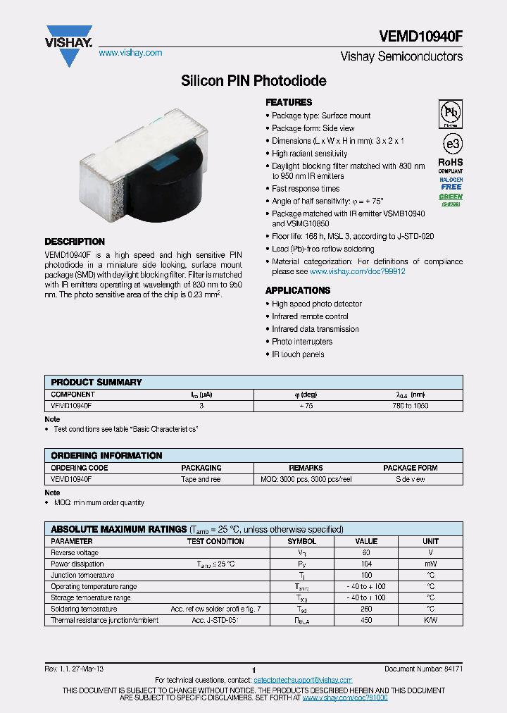 VEMD10940F_6183752.PDF Datasheet