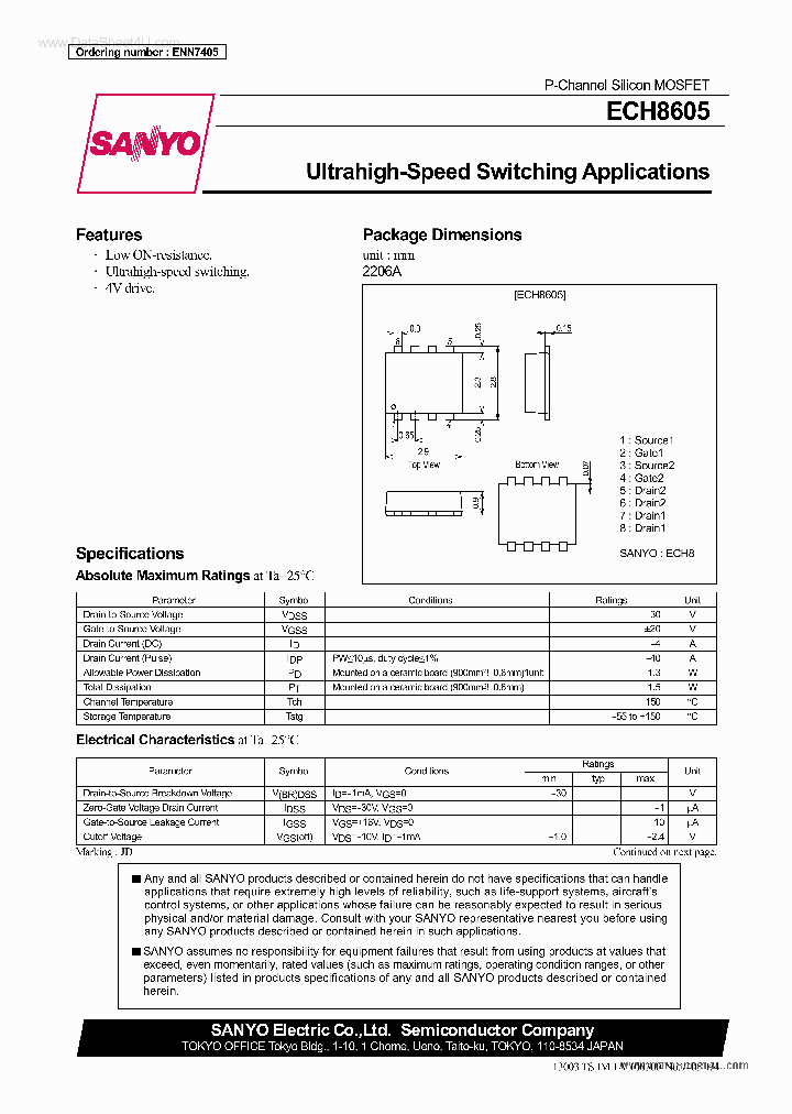 ECH8605_6214031.PDF Datasheet