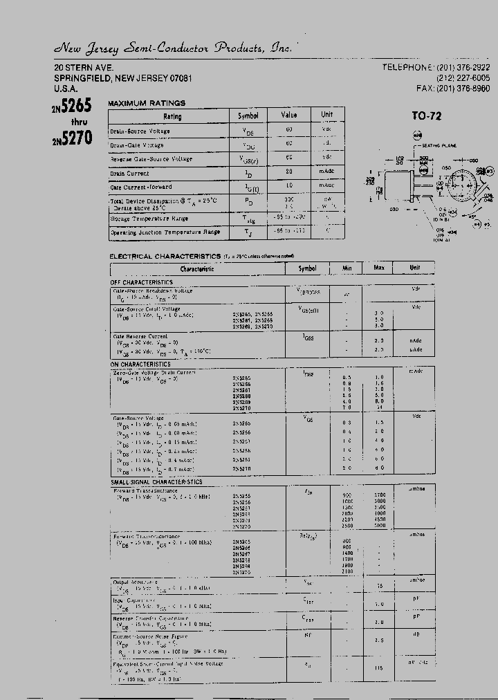 2N5266_6251358.PDF Datasheet Download --- IC-ON-LINE