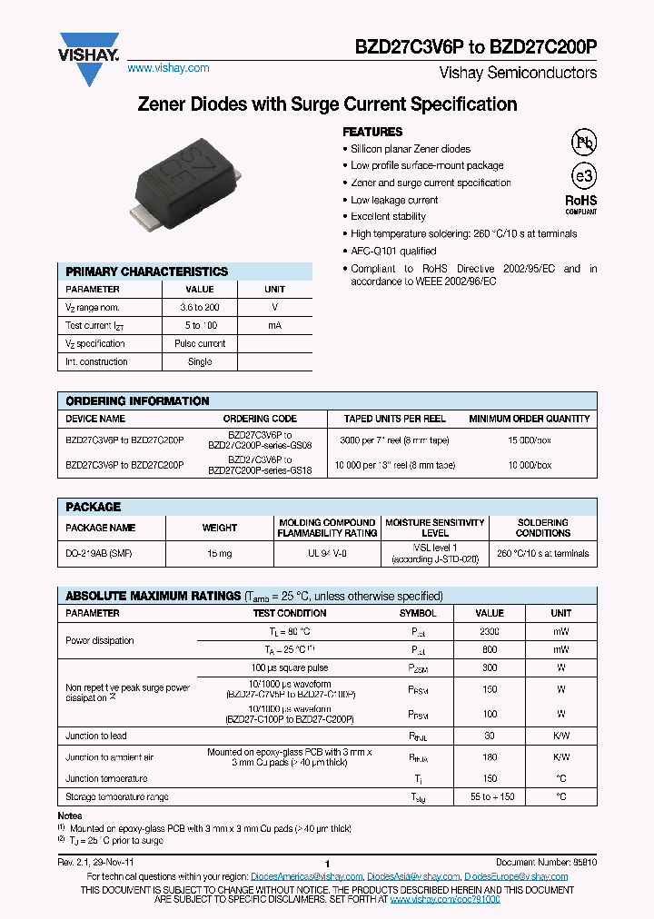 BZD27C100P_6253256.PDF Datasheet Download