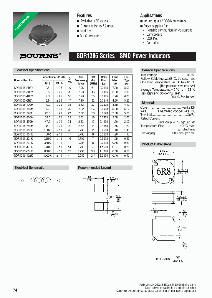 SDR1305-102K_6263124.PDF Datasheet