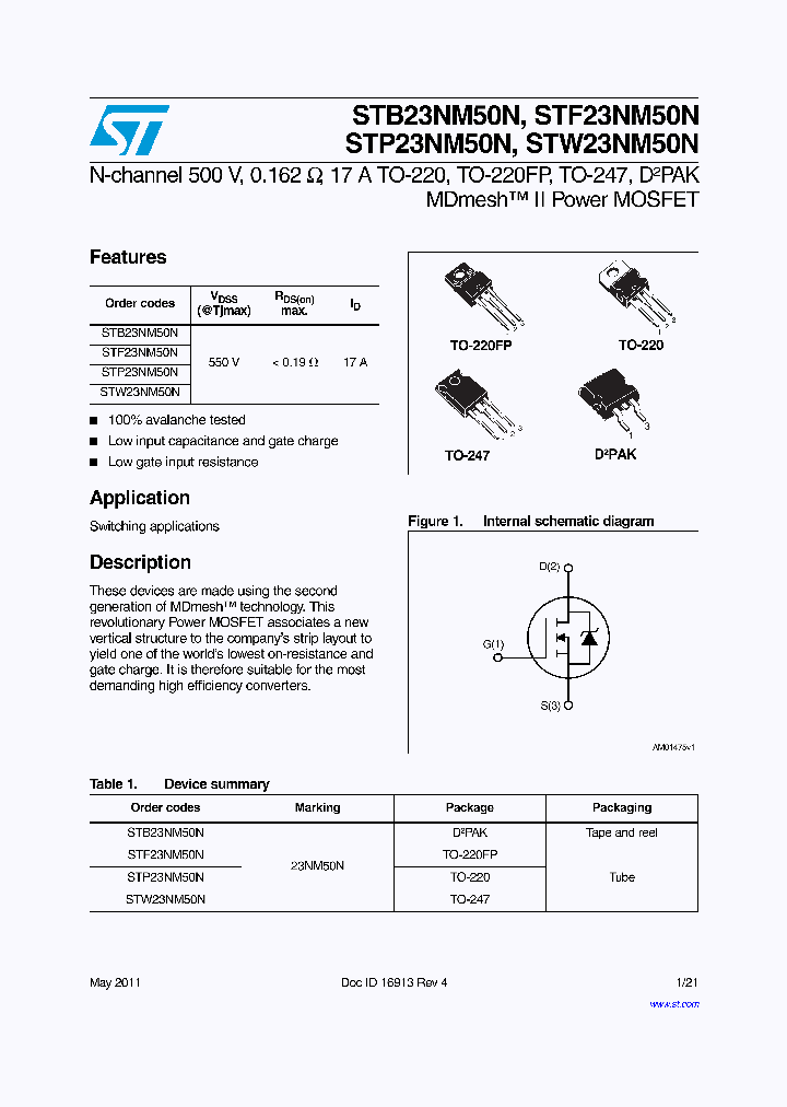 STF23NM50N_6290927.PDF Datasheet