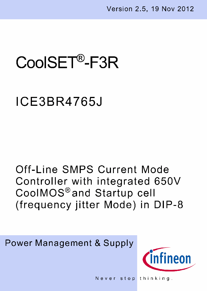 ICE3BR4765J_6304424.PDF Datasheet Download --- IC-ON-LINE