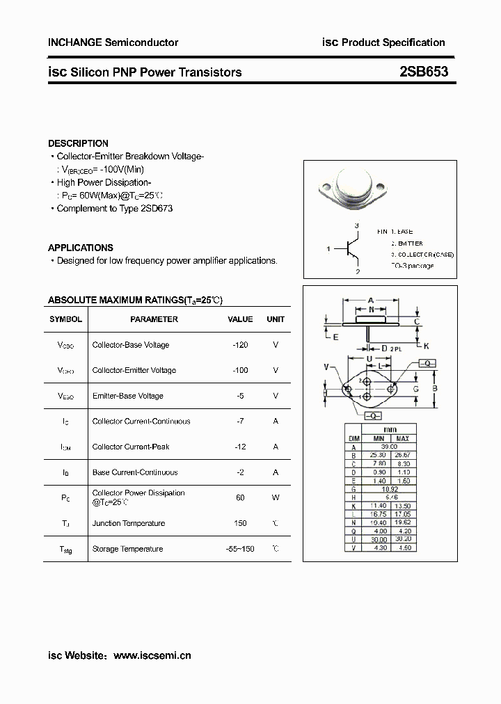 2SB653_6314290.PDF Datasheet