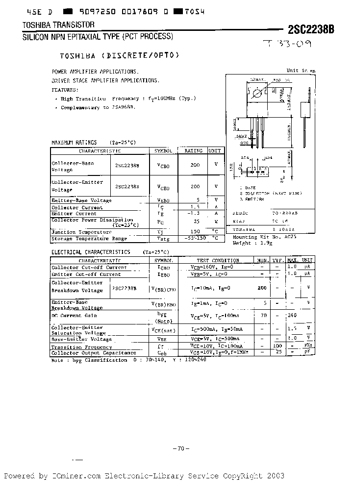 2SC2238BY_6345130.PDF Datasheet