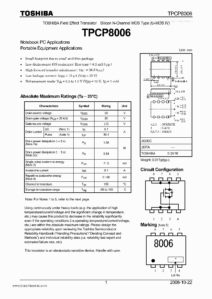 TPCP8006_6357825.PDF Datasheet