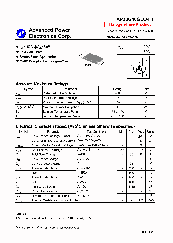AP30G40GEO-HF_6377452.PDF Datasheet