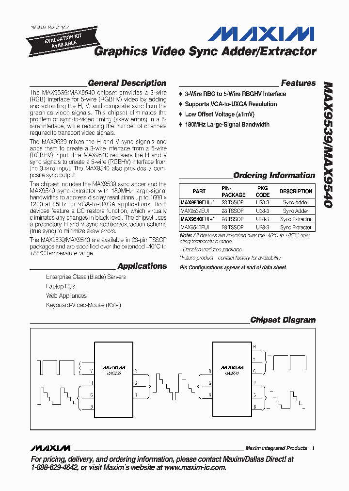 MAX9540EUIT_6385405.PDF Datasheet