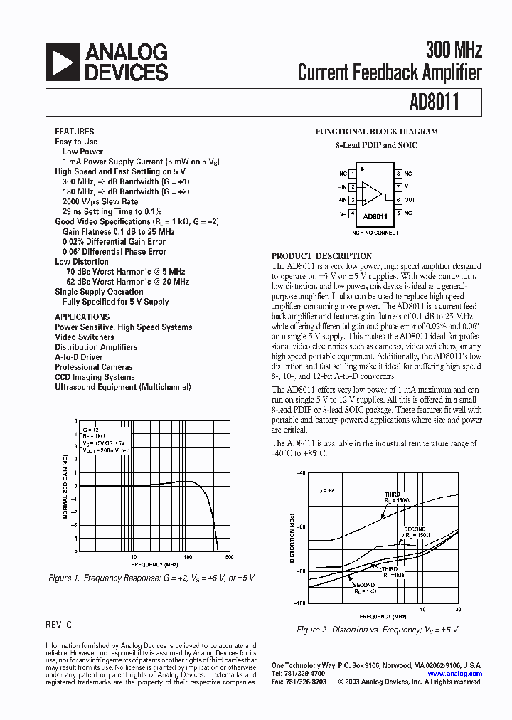 AD8011ARZ-REEL_6400210.PDF Datasheet