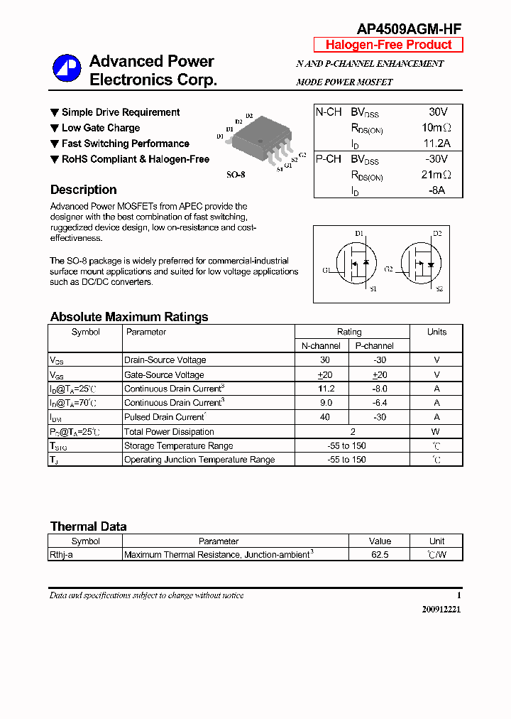 AP4509AGM-HF_6403337.PDF Datasheet