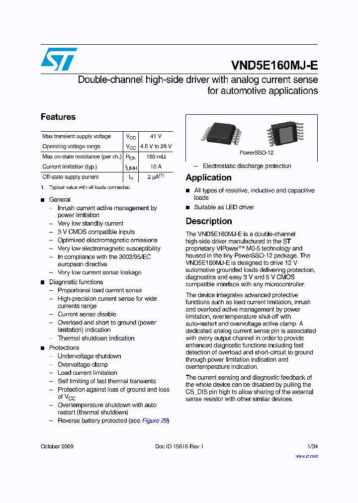 VND5E160MJTR-E_6409981.PDF Datasheet