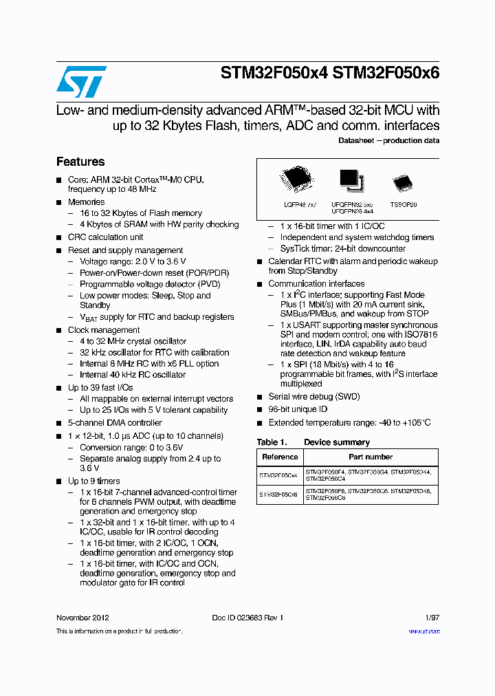 STM32F050C4T6A_6457101.PDF Datasheet