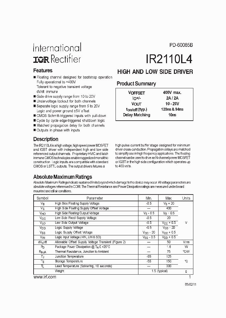 IR2110L4SCS_6457527.PDF Datasheet