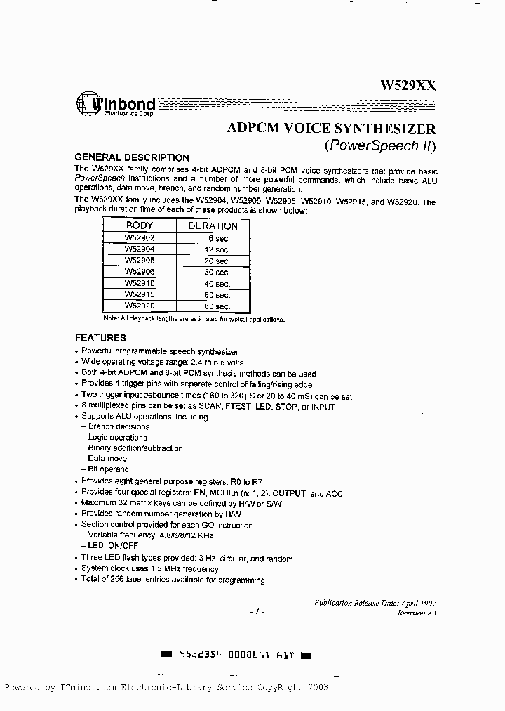 W52904_6476840.PDF Datasheet