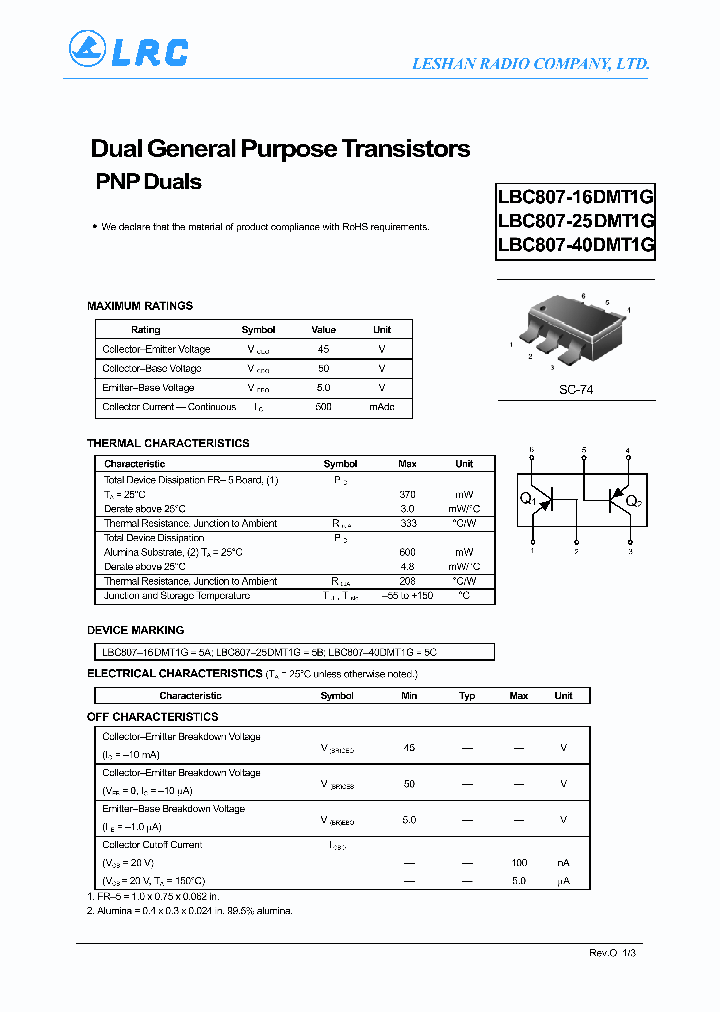 LBC807-40DMT1G_6495064.PDF Datasheet